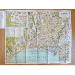Gammelt kort over Nice, Frankrig, 1949