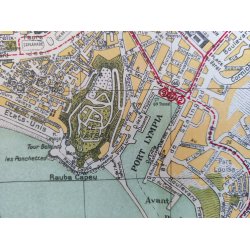 Gammelt kort over Nice, Frankrig, 1949