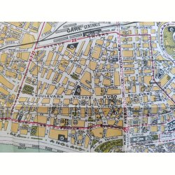 Gammelt kort over Nice, Frankrig, 1949