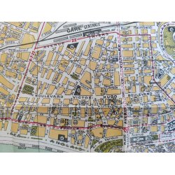 Gammelt kort over Nice, Frankrig, 1949