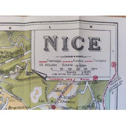Gammelt kort over Nice, Frankrig, 1949