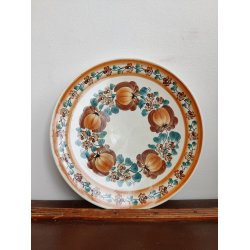 K�mpe h�ndmalet fajancefad, orange farver