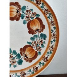 K�mpe h�ndmalet fajancefad, orange farver