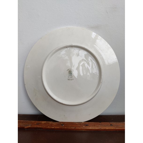 K�mpe h�ndmalet fajancefad, orange farver