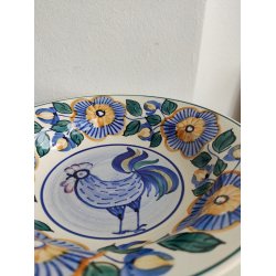 Farverig fajancesk�l med hane