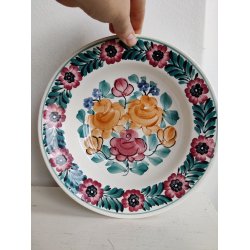 Fajancesk�l fra 1970'erne med roser