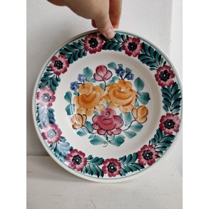 Fajancesk�l fra 1970'erne med roser