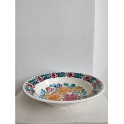 Fajancesk�l fra 1970'erne med roser