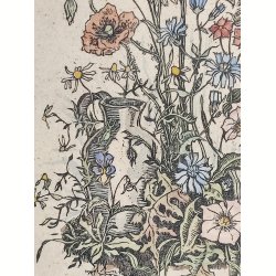 Vintage litografisk farvetryk: den blomstrende have