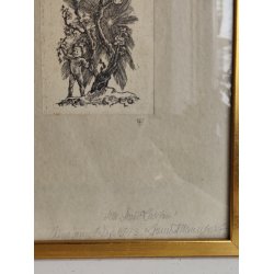 Vintage litografisk tryk, livet og d�den