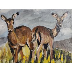 Oliemaleri antiloper, Francis Njiriani ca. 1970