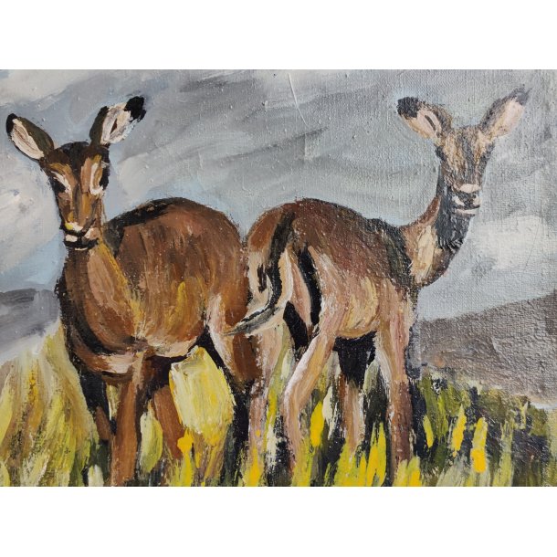 Oliemaleri antiloper, Francis Njiriani ca. 1970