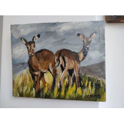 Oliemaleri antiloper, Francis Njiriani ca. 1970
