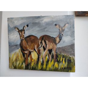 Oliemaleri antiloper, Francis Njiriani ca. 1970