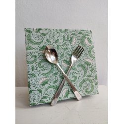 Servietholder, ske og gaffel