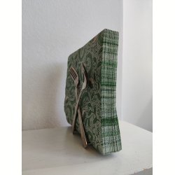 Servietholder, ske og gaffel