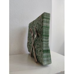 Servietholder, ske og gaffel