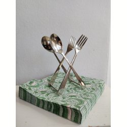 Servietholder, ske og gaffel