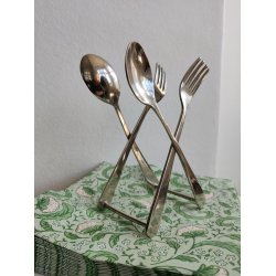 Servietholder, ske og gaffel