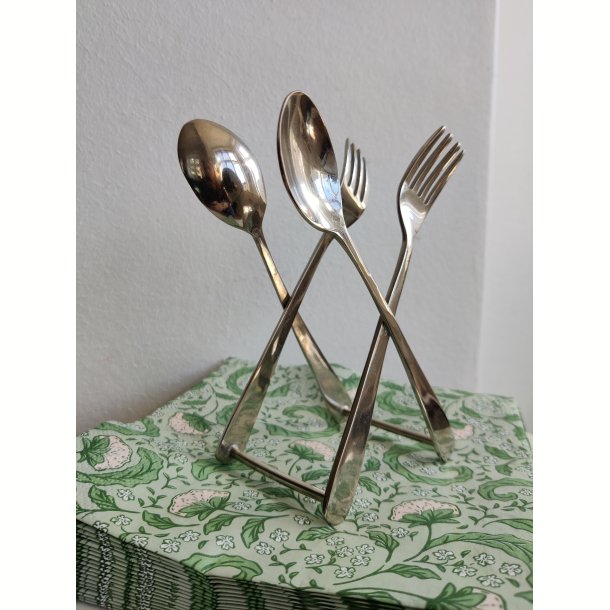 Servietholder, ske og gaffel
