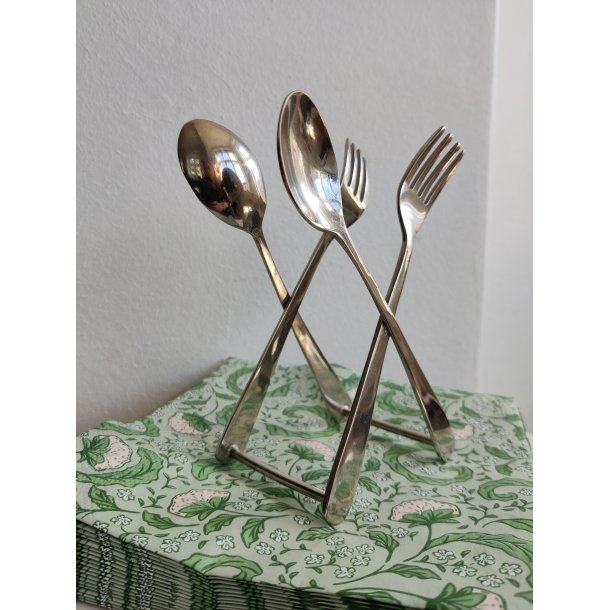 Servietholder, ske og gaffel