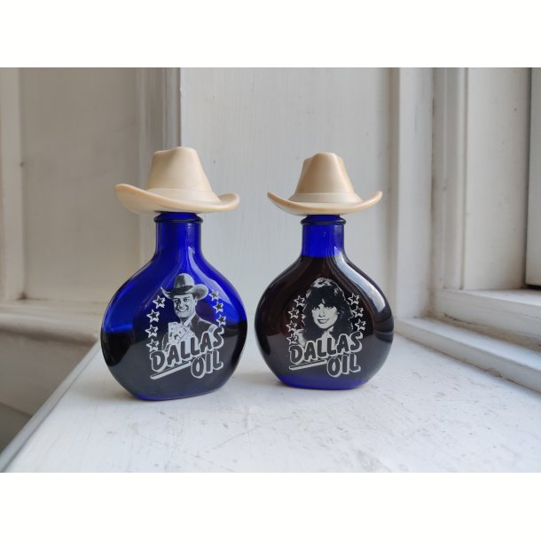 Dallas Oil: JR Ewing og Sue Ellen miniatureflasker 1982