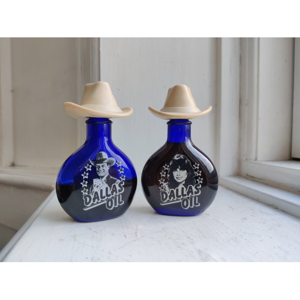 Dallas Oil: JR Ewing og Sue Ellen miniatureflasker 1982
