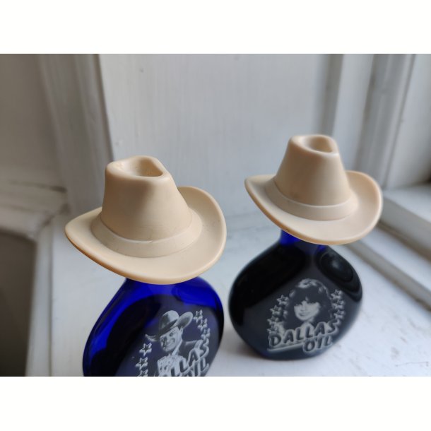 Dallas Oil: JR Ewing og Sue Ellen miniatureflasker 1982