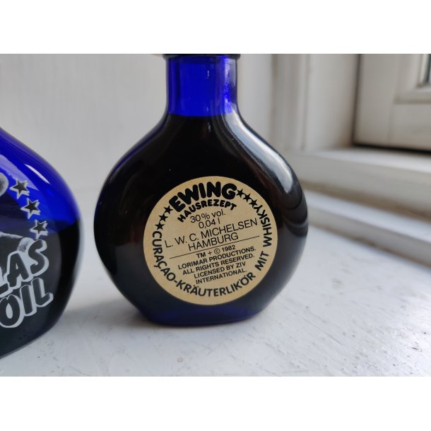 Dallas Oil: JR Ewing og Sue Ellen miniatureflasker 1982