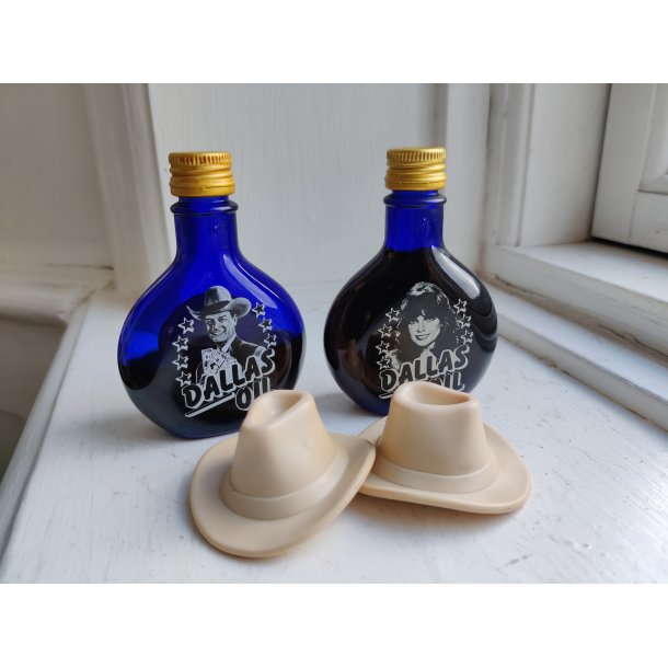 Dallas Oil: JR Ewing og Sue Ellen miniatureflasker 1982