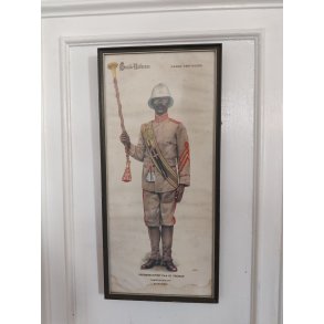 Gammelt tryk af uniformeret tambourmajor fra Vestindien 