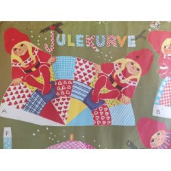 Org. gammelt juleklippeark med kurve og kr�mmerhuse, Illa Winkelhorn ca 1968