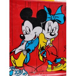 Mickey og Minnie Mouse kuffert, vintage Disney 1985