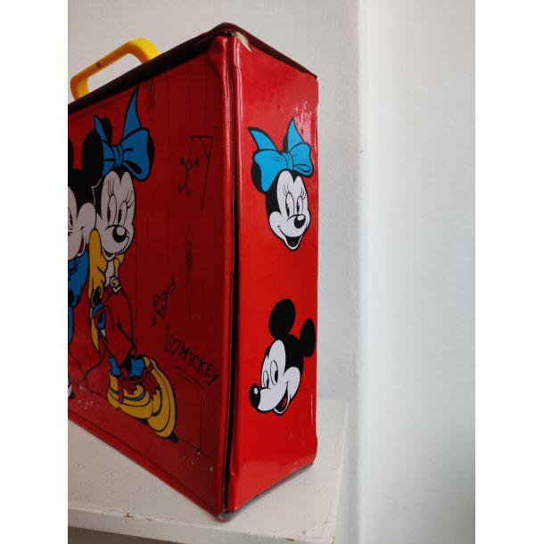 Mickey og Minnie Mouse kuffert, vintage Disney 1985