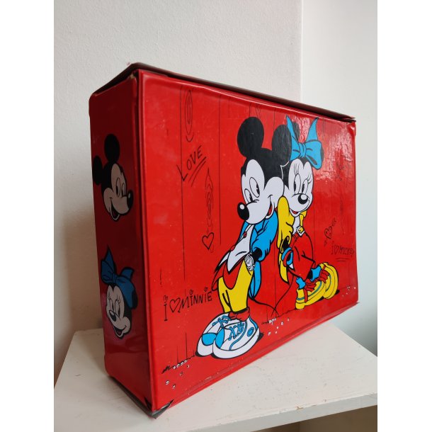 Mickey og Minnie Mouse kuffert, vintage Disney 1985