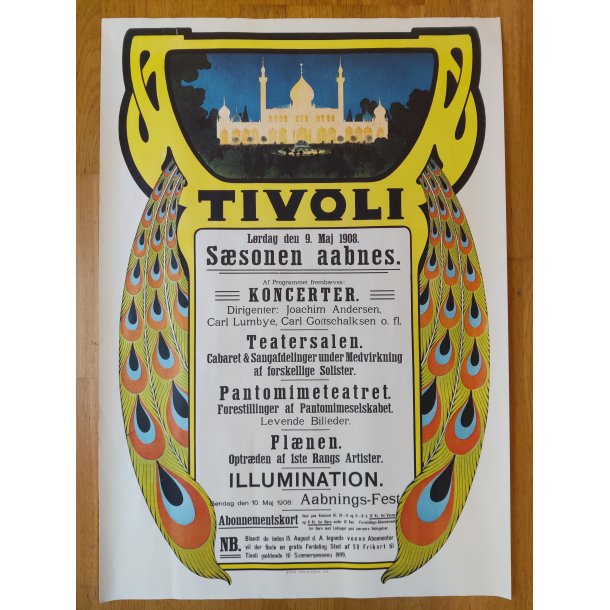 Tivoli plakat "S�sonen aabnes", 1908, �ldre genoptryk