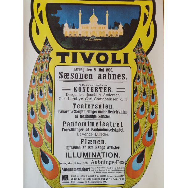 Tivoli plakat "S�sonen aabnes", 1908, �ldre genoptryk