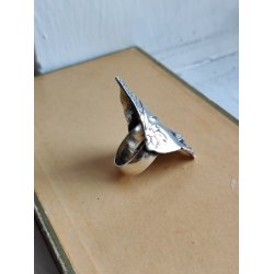 Unik s�lvring med ansigt, str 55