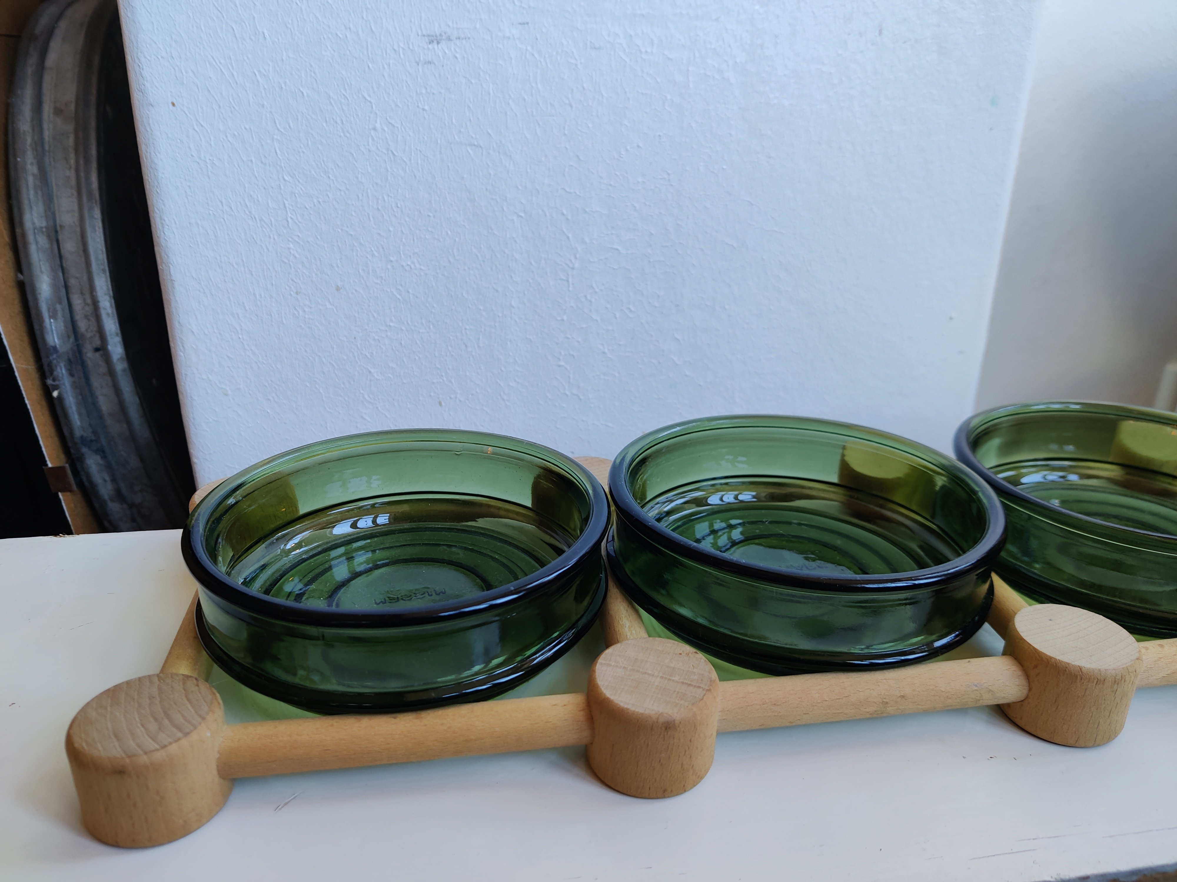Nissen cabaretfad grnt glas og tr