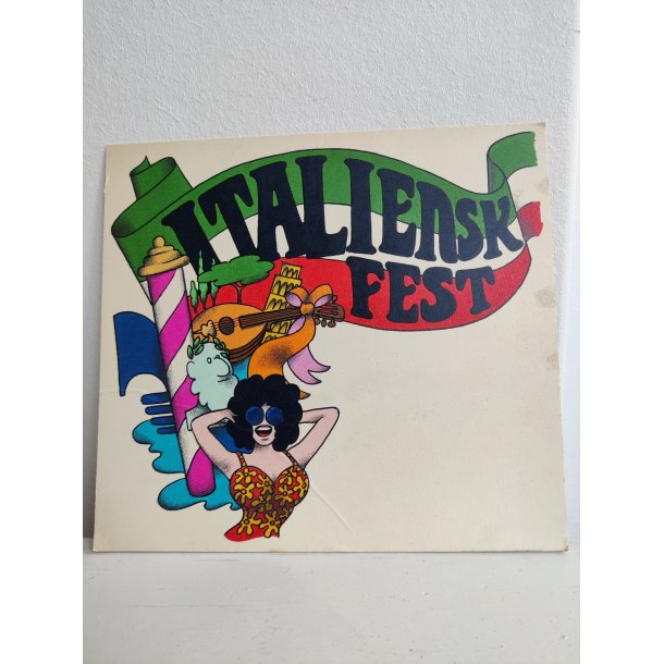 Herligt papskilt "Italiensk Fest", ca. 1970-1980