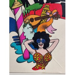 Herligt papskilt "Italiensk Fest", ca. 1970-1980