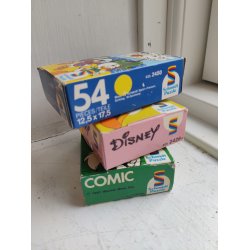 Tre gamle mini puslespil, Disney og Warner brothers