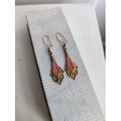 Romantiske vintage �reringe, lyser�d og messing