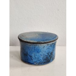 Smuk keramik l�gkrukke, bl� raku