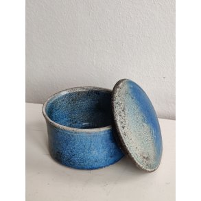 Smuk keramik l�gkrukke, bl� raku