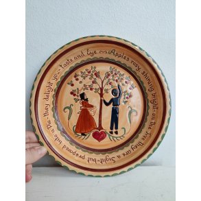 Pennsbury Pottery t�rtefad med �bletr�