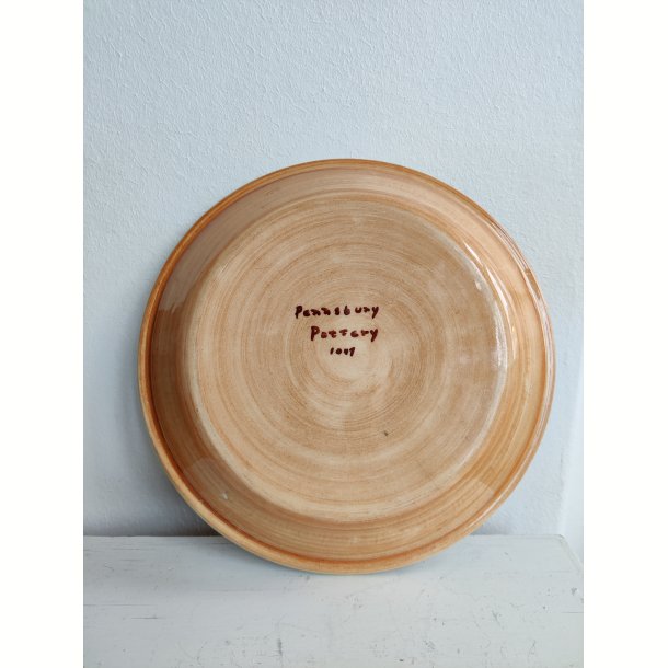 Pennsbury Pottery t�rtefad med �bletr�