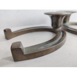 Hestesko lysestager i bruneret kobber 