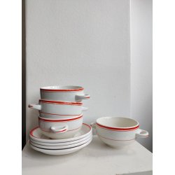 4 r�dstribede sk�le med undersk�le, Bridgwood England