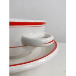 4 r�dstribede sk�le med undersk�le, Bridgwood England